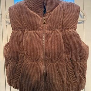 Brown Corduroy Puffer Vest